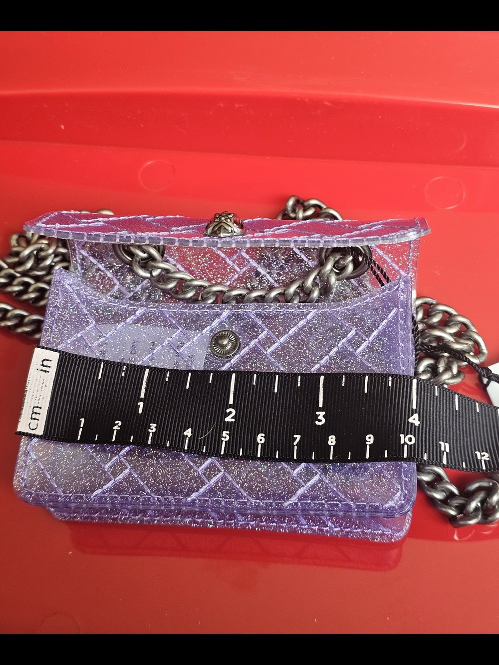 ❗️KURT GEIGER LONDON Lilac Glitter MICRO  Crossbody Bag - Picture 4 of 15